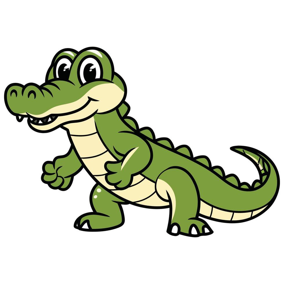 Playful Gator with a Big Smile. vector