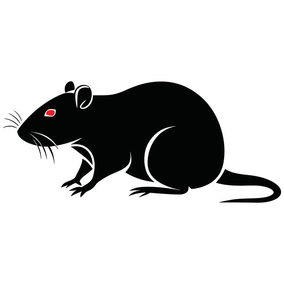 A rat with red eyes on a white background vector