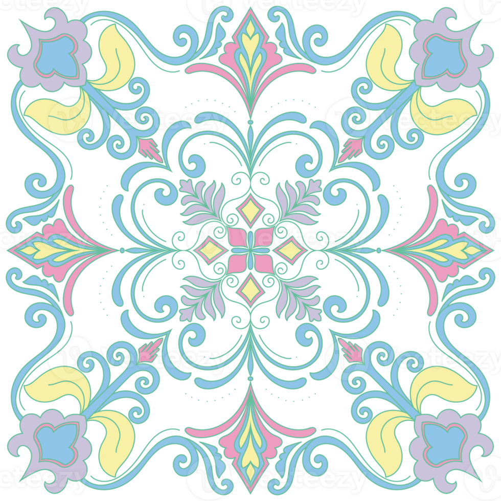 Mandala patterns in pastel colors for scarves, mats, rugs. png