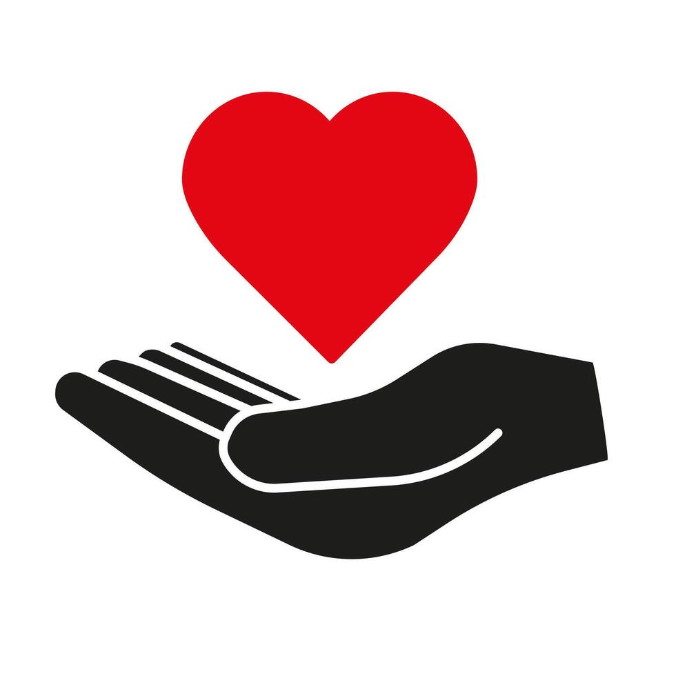 A hand holds a heart. Love is in our hands. We are the creators of our dreams. vector