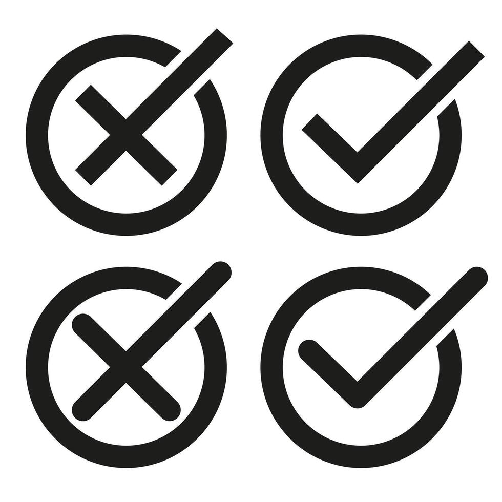 Approved confirmation symbol. Check mark sign. Check mark icon. Check mark set. vector