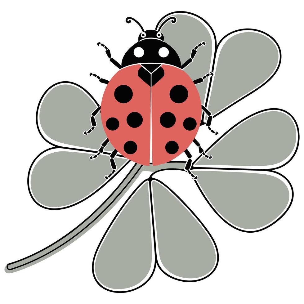 Ladybug on a leaf clipart vector