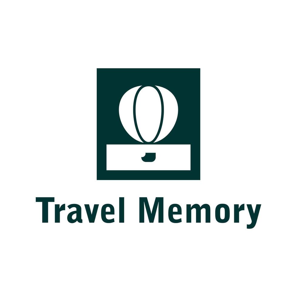 travel memory flat minimalist logo design vector