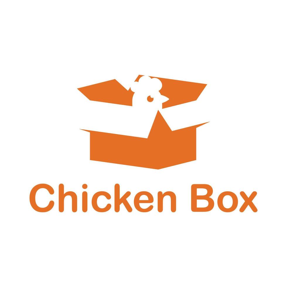 chicken rice box flat minimalist logo design vector