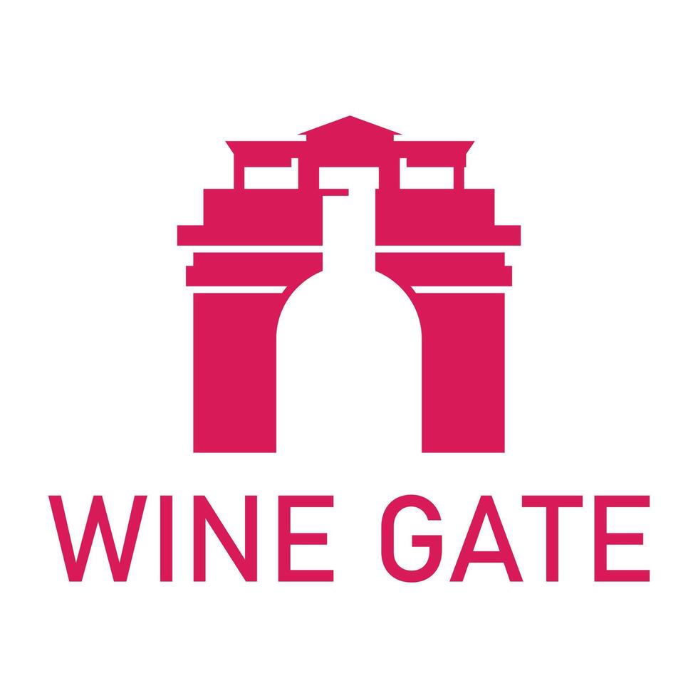 wine gate flat minimalist logo design vector