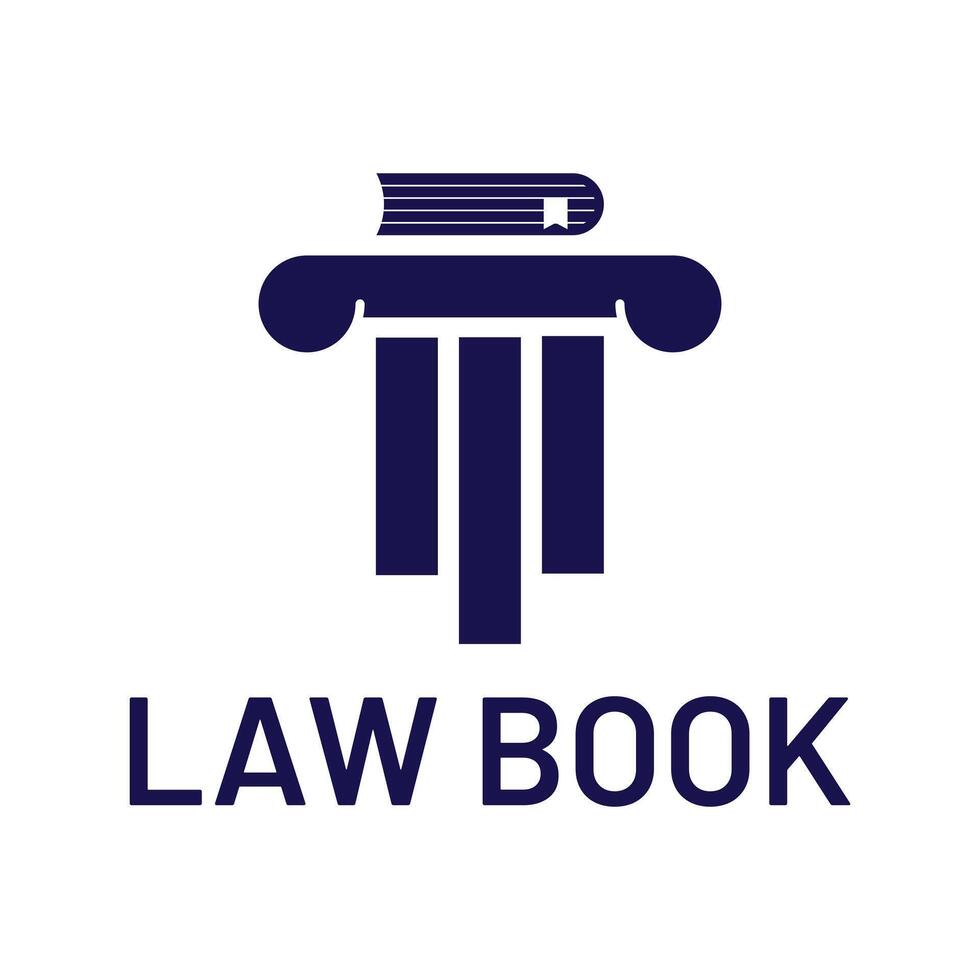 law justice book flat minimalist logo design vector