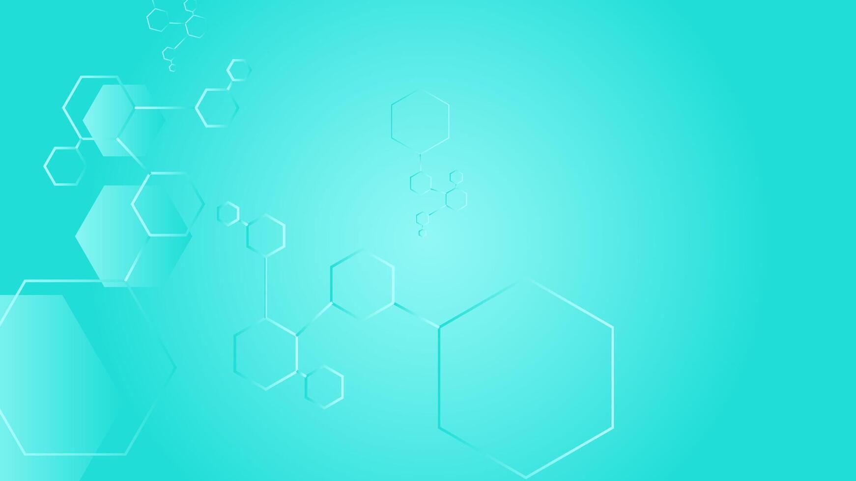 Abstract medical background with hexagons and molecules. illustration for your design vector