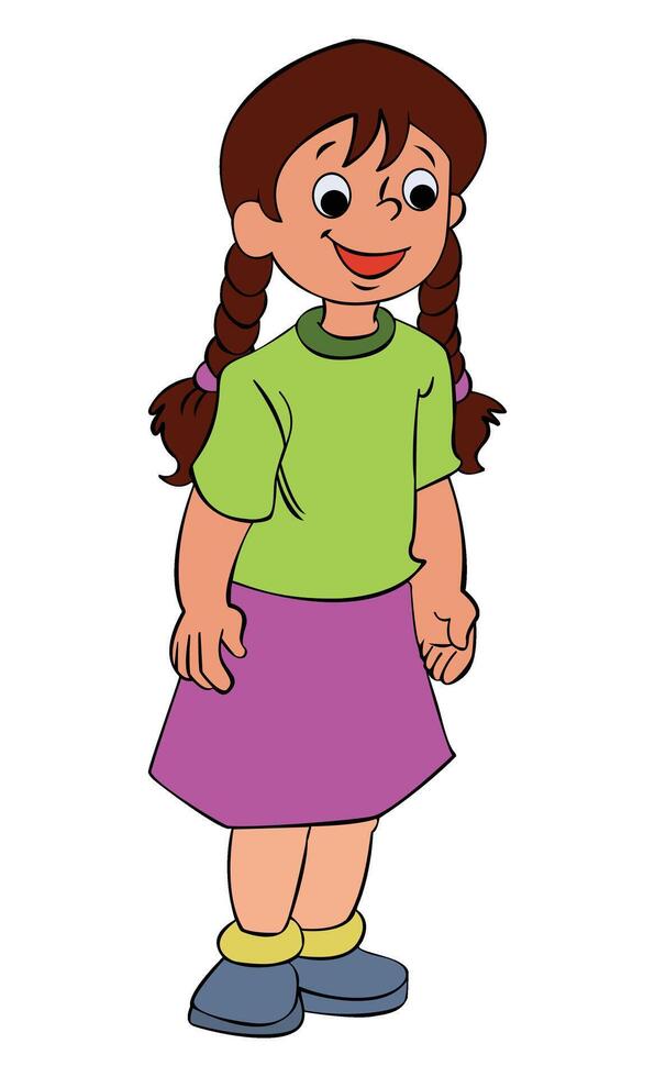 A girl in is smiling vector