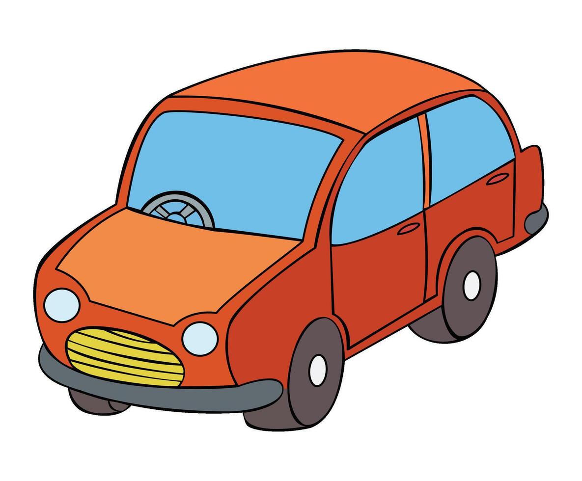Red car isolated on white background vector