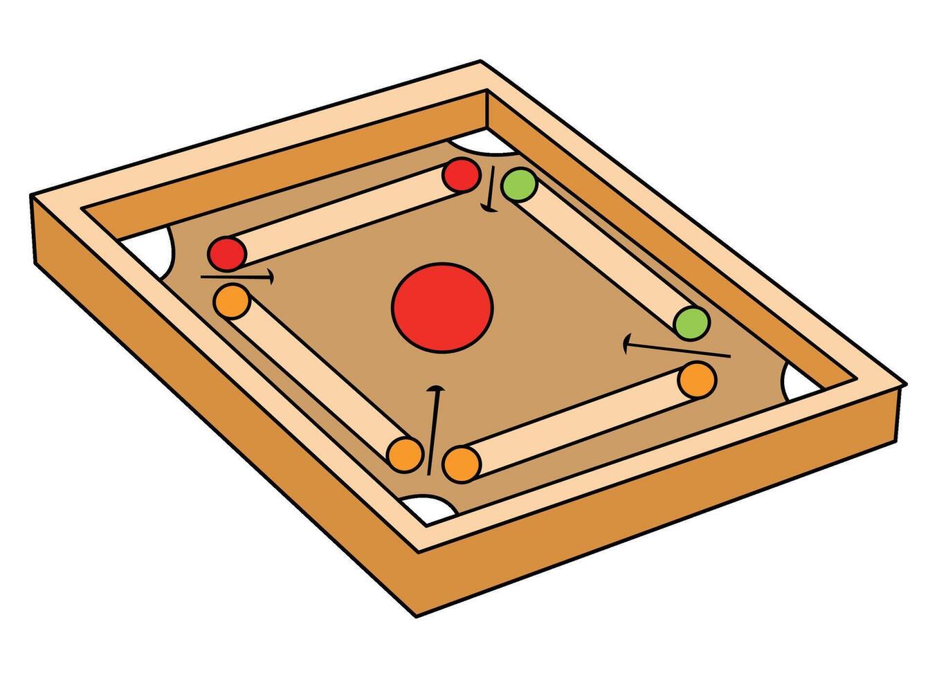 Carrom Board isolated on white background vector