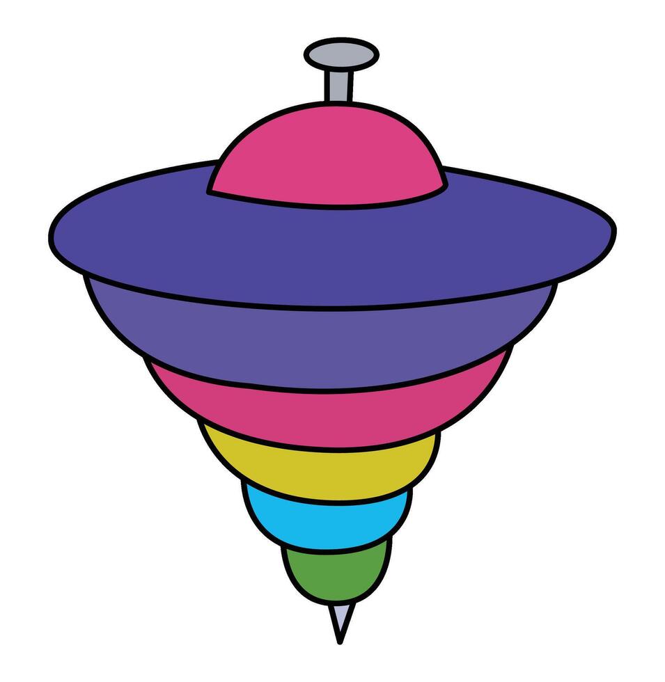 Colorful spinning top isolated on white background vector