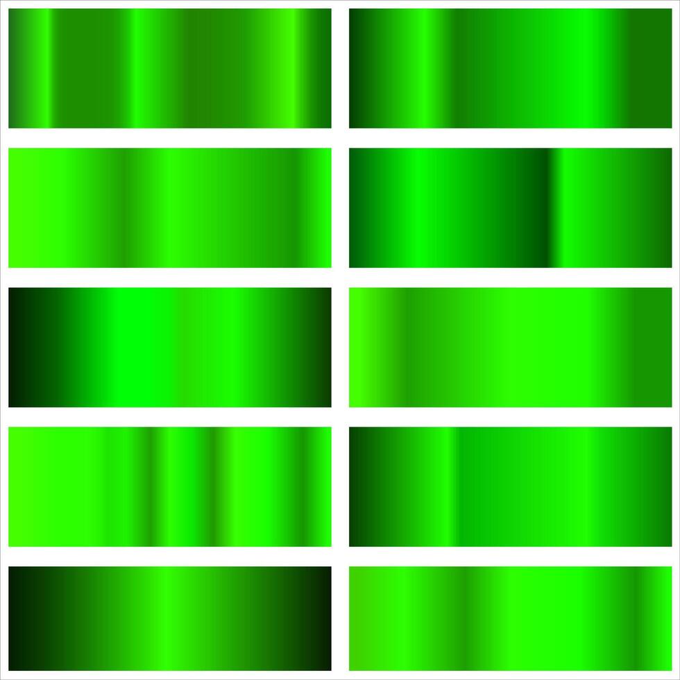 Set of green ecology horizontal gradients. Colorful illustration gradient bright nature green gradient for backgrounds, banner, UI, flyers, cards vector