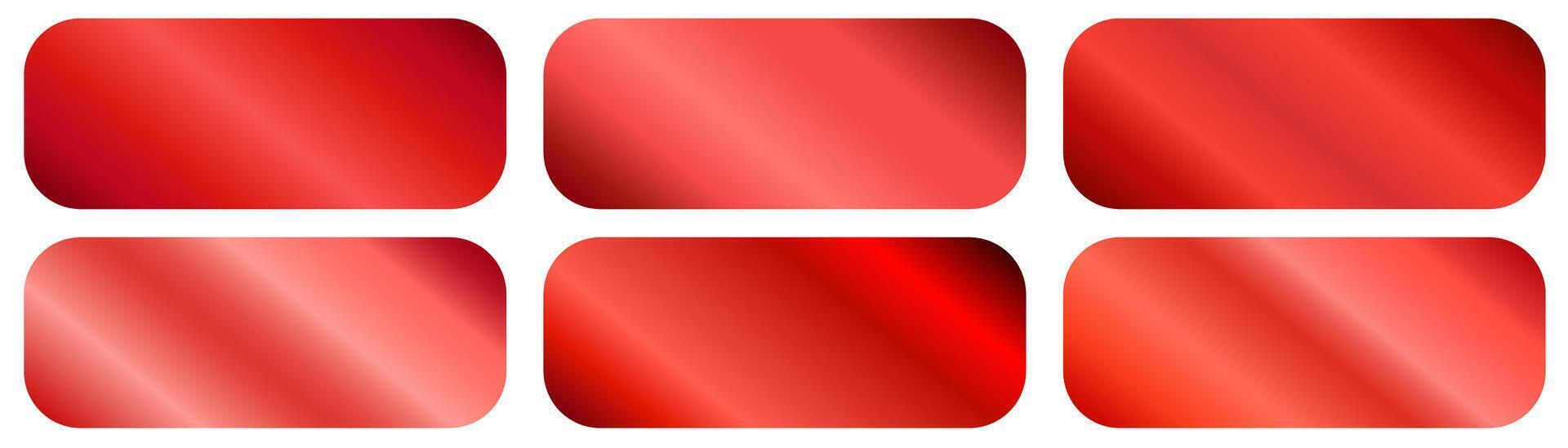 Set of trendy multicolored gradients and bright vibrant set of gradients background. red gradient color palette collection set vector