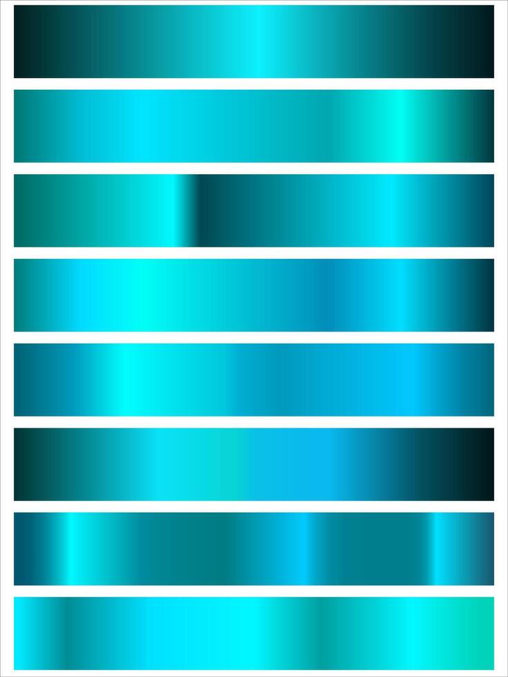Blue metallic gradient background set. Metallic gradation textures. Shiny elegant gradient collection. illustration eps10 vector