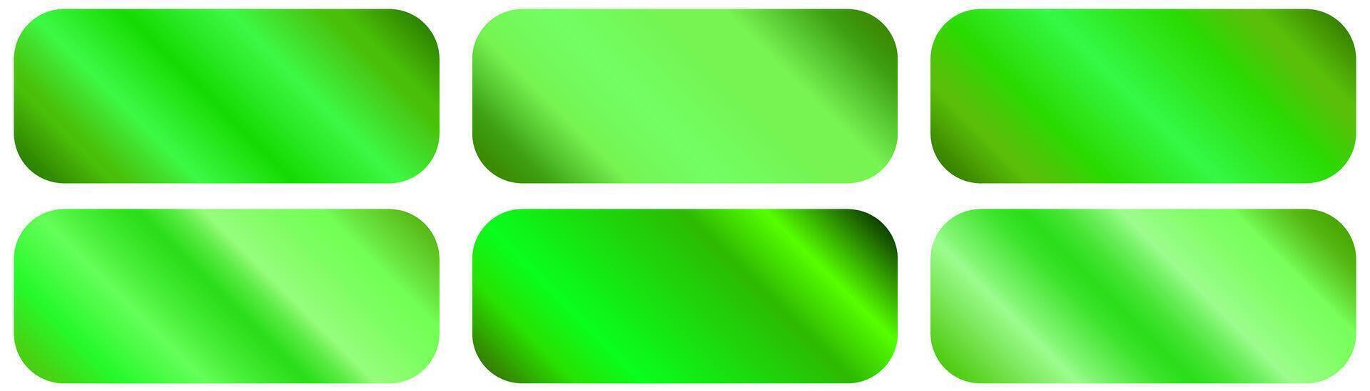 Premium luxury green gradient swatches set Nature eco green gradient shades set. Green ecology gradients set. vector