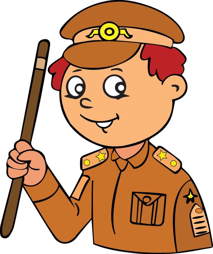 Happy police in smiling isolated on white background vector