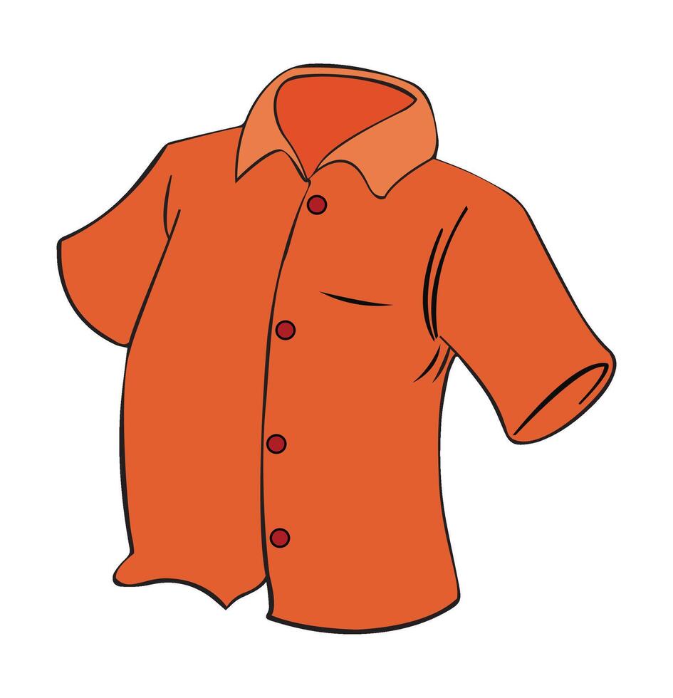 Orange shirt isolated on white background vector