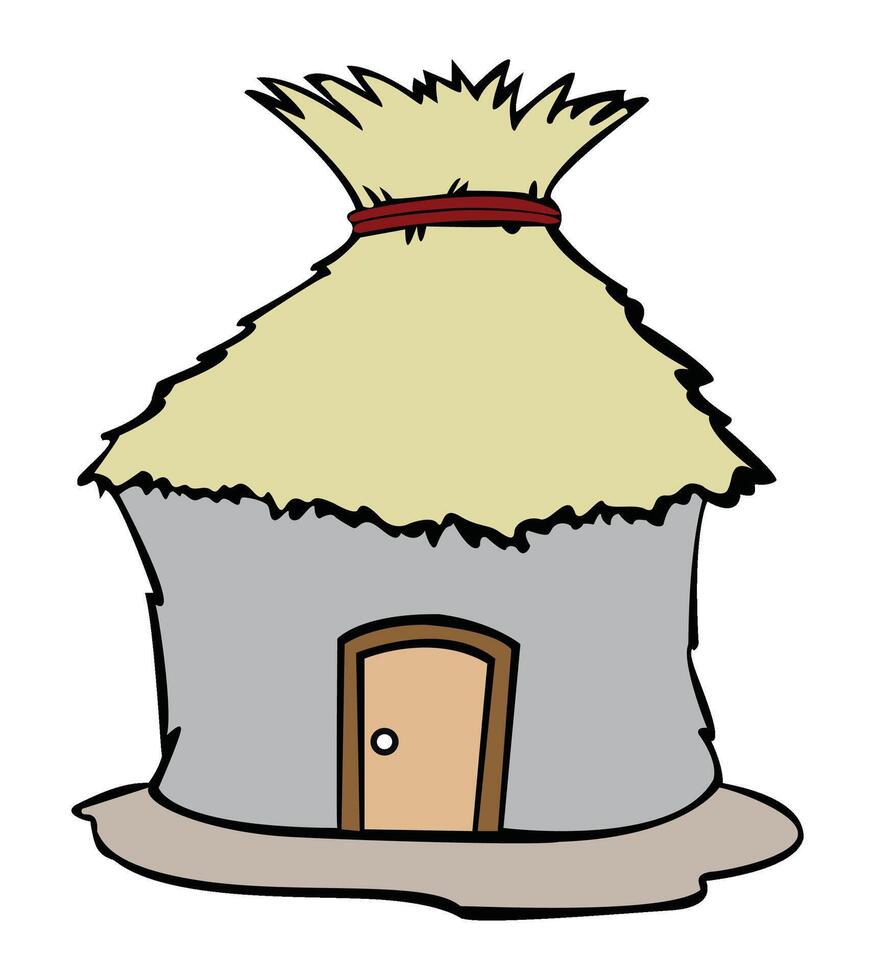 Hut with roof isolated on white background vector