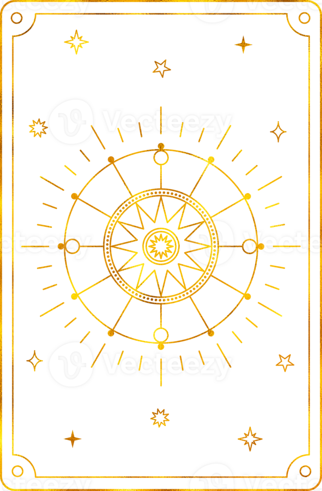 Tarot card wheel of fortune. The major arcana of a deck of tarot cards. png