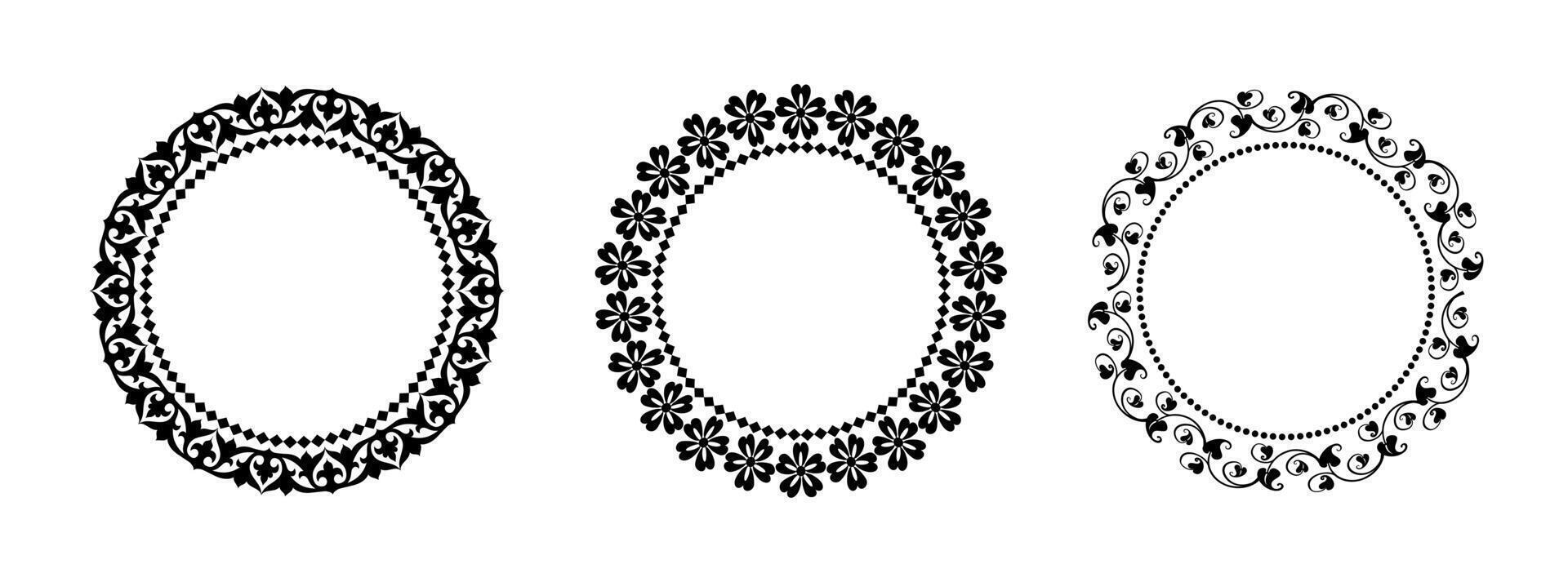 Round Decorative Ornament on White Background vector