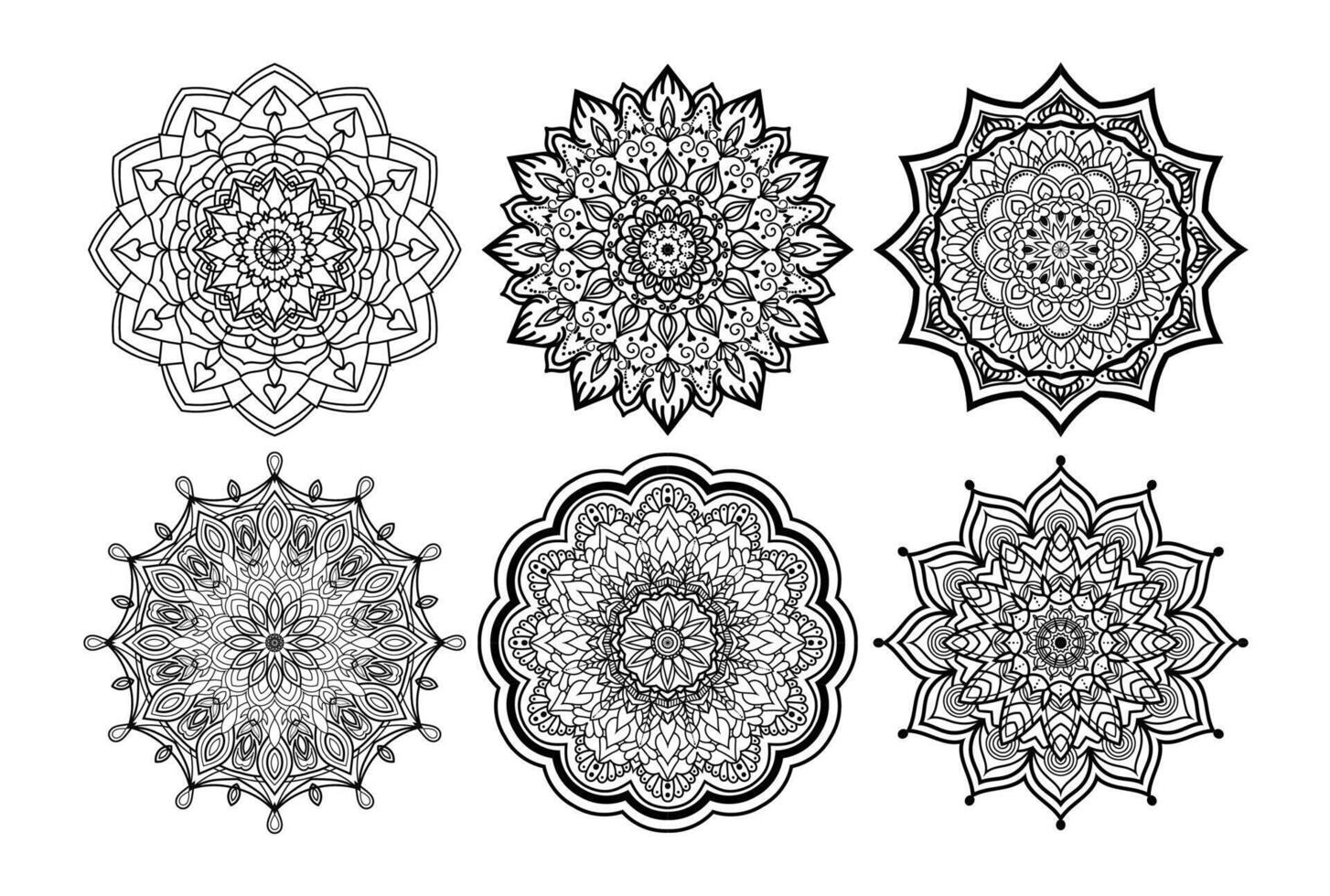 Set Mandala Luxury Ornamental Design vector