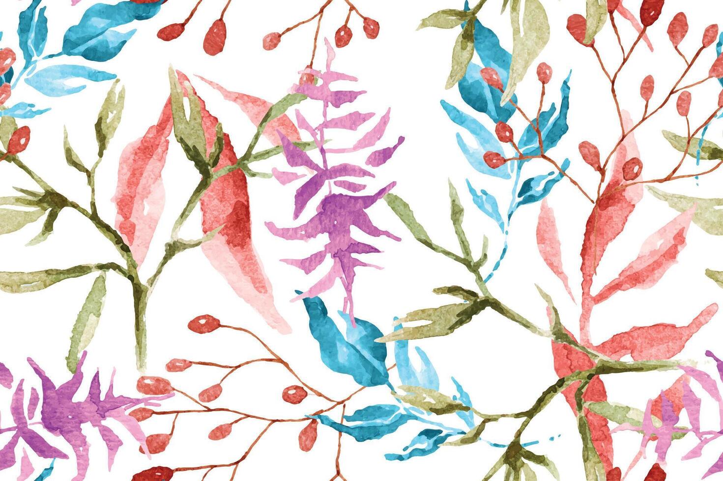 Seamless pattern of botanical with watercolor for designing fabric patterns and wallpaper.Tropical leaf background.Natural pattern. vector