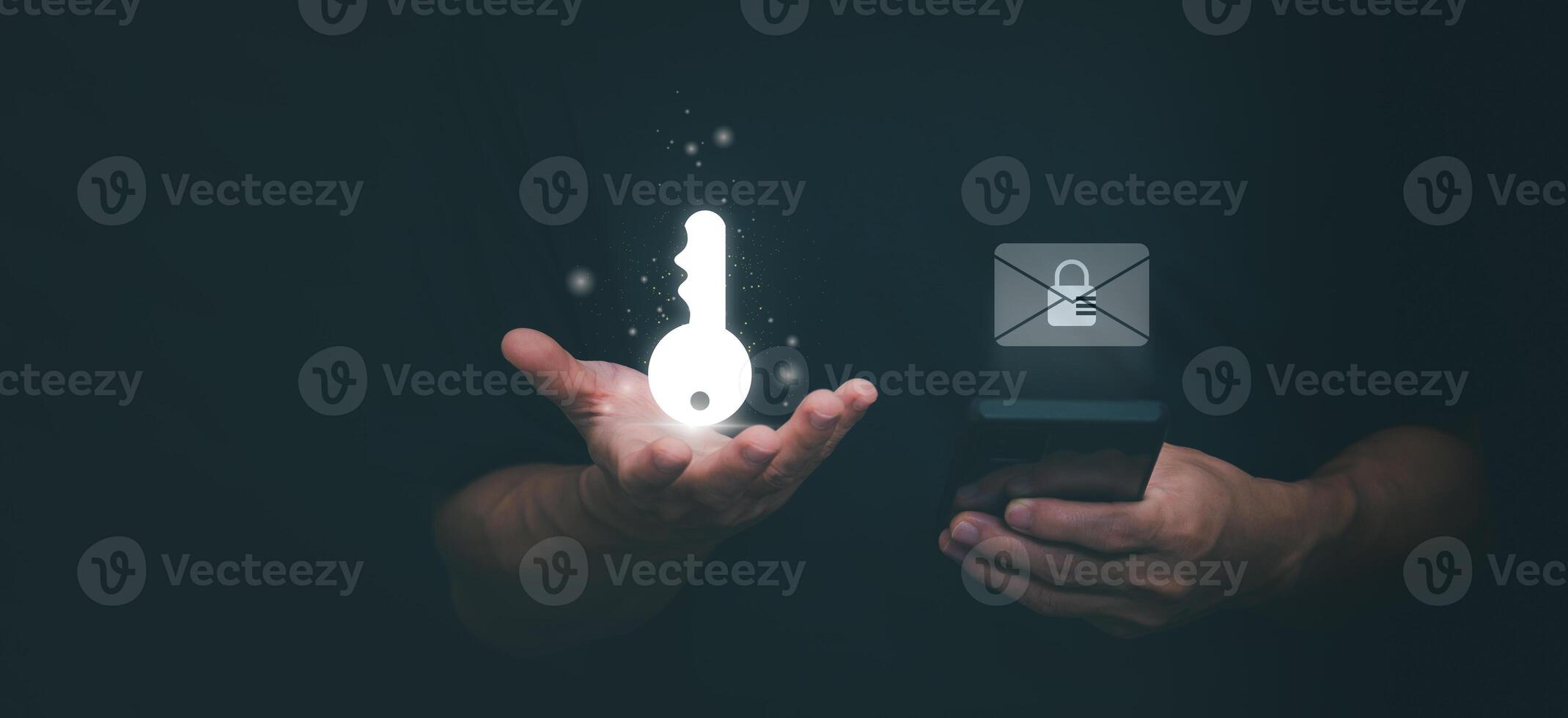 a person holding a key in their hand with a glowing key photo