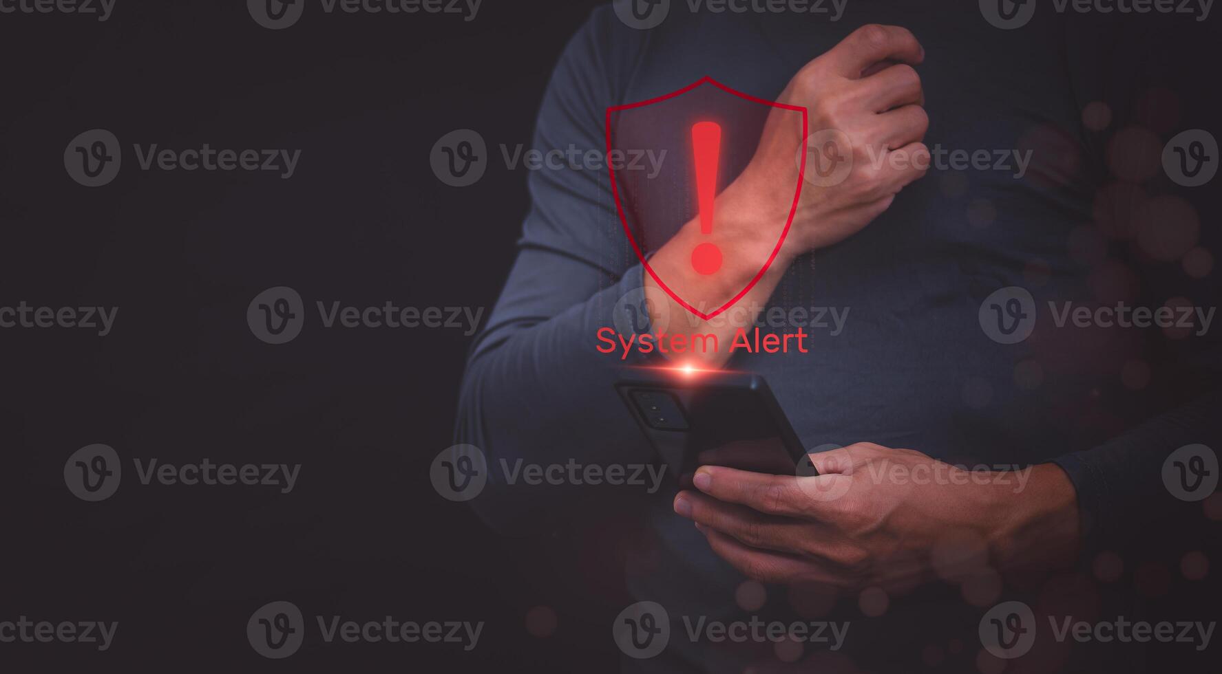 Attack prevention system alerts or screens, prevent cyber-attacks, hand ackers, concepts of managing systems to be secure, digital transformation, Internet of Things, data storage photo