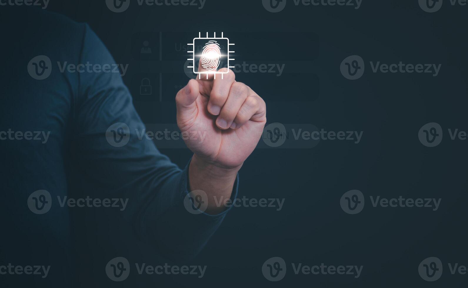 a person holding a finger on a touch screen photo