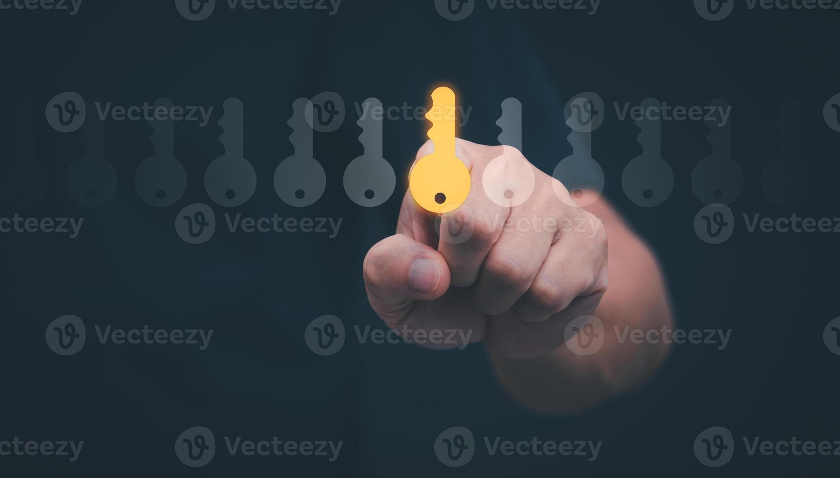 Person showing protection system In order to screen or prevent attacks from cyber photo
