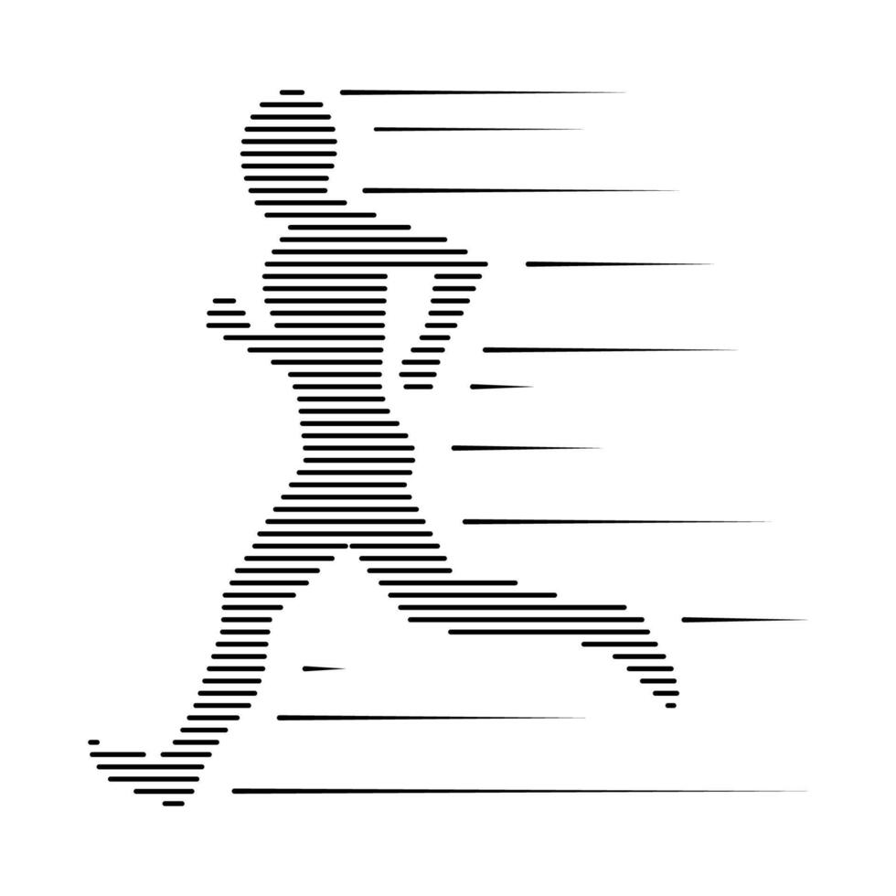 Running man icon. Silhouette sprinter male. Isolated on white background vector