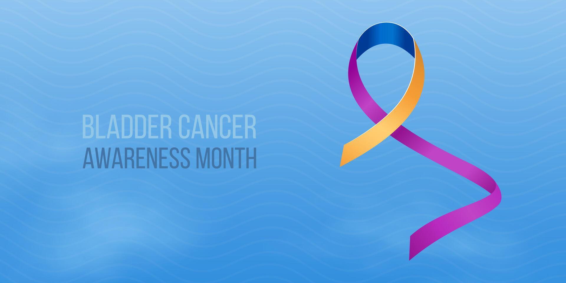 Bladder cancer awareness month concept. Banner template with ribbon vector