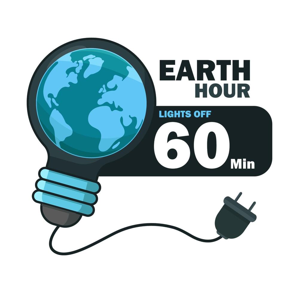 Earth Hour Illustration banner vector