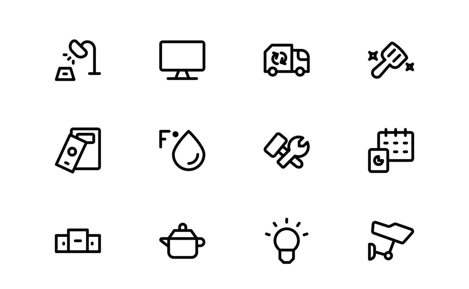 Public Utilities Icon Collection for Energy, Water Supply, Waste Management, and Urban Infrastructure vector