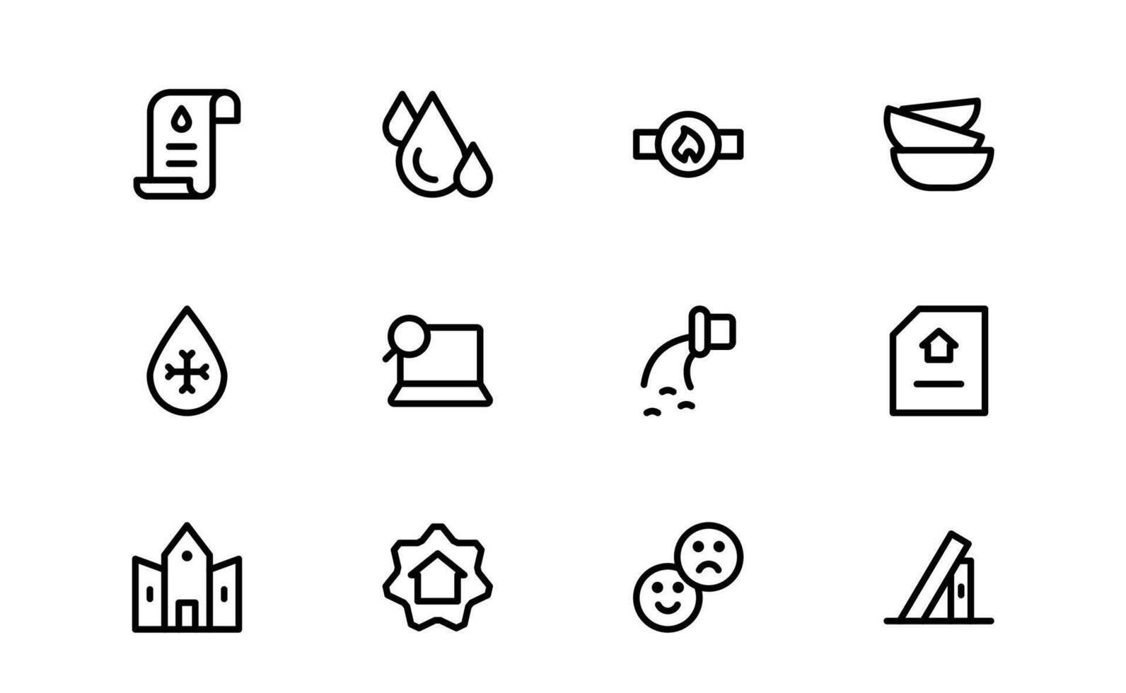 Public Utilities Icon Pack up for Energy, Water Supply, Waste Management, and Urban Infrastructure vector