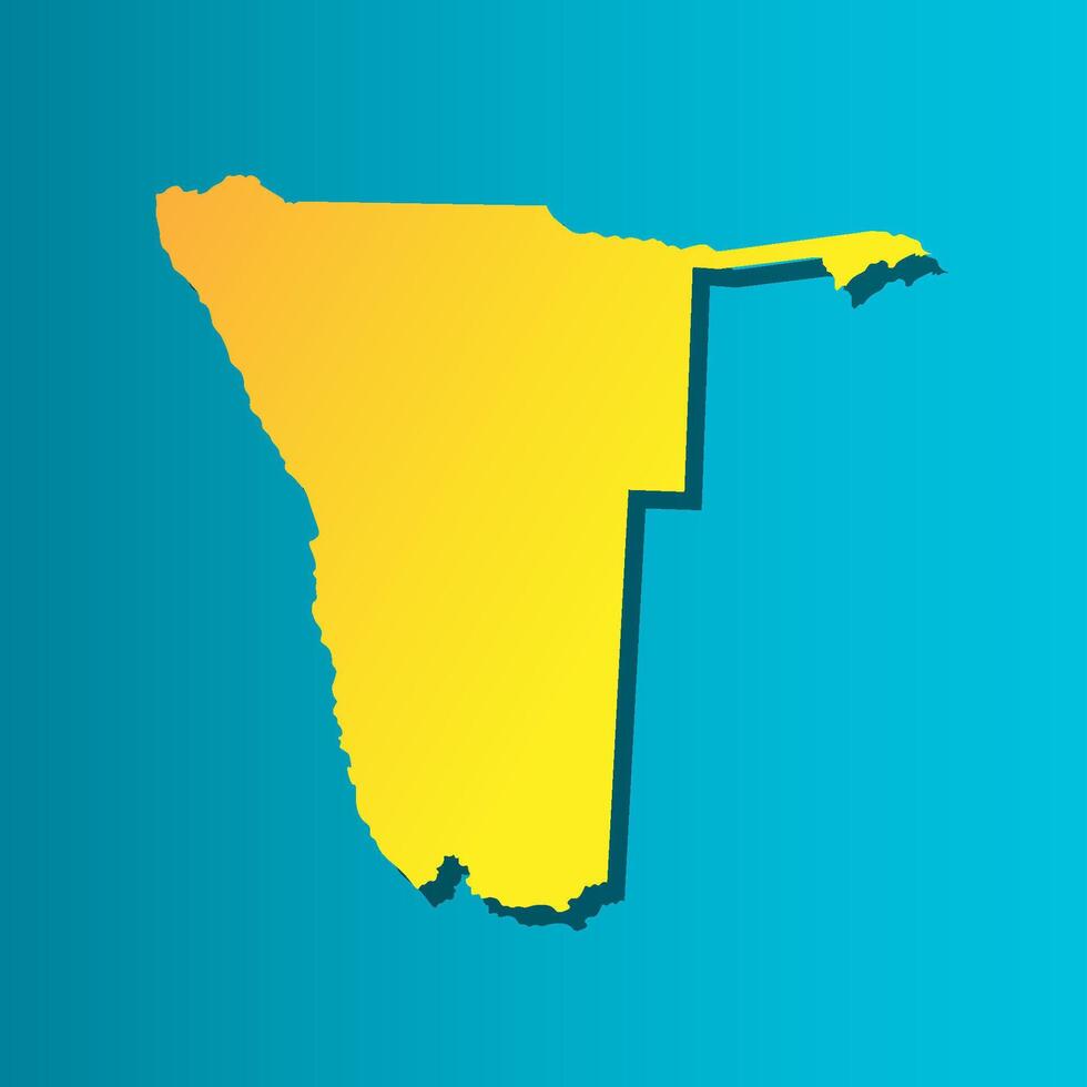 isolated simplified illustration icon with orange silhouette of Namibia map. Dark blue background vector