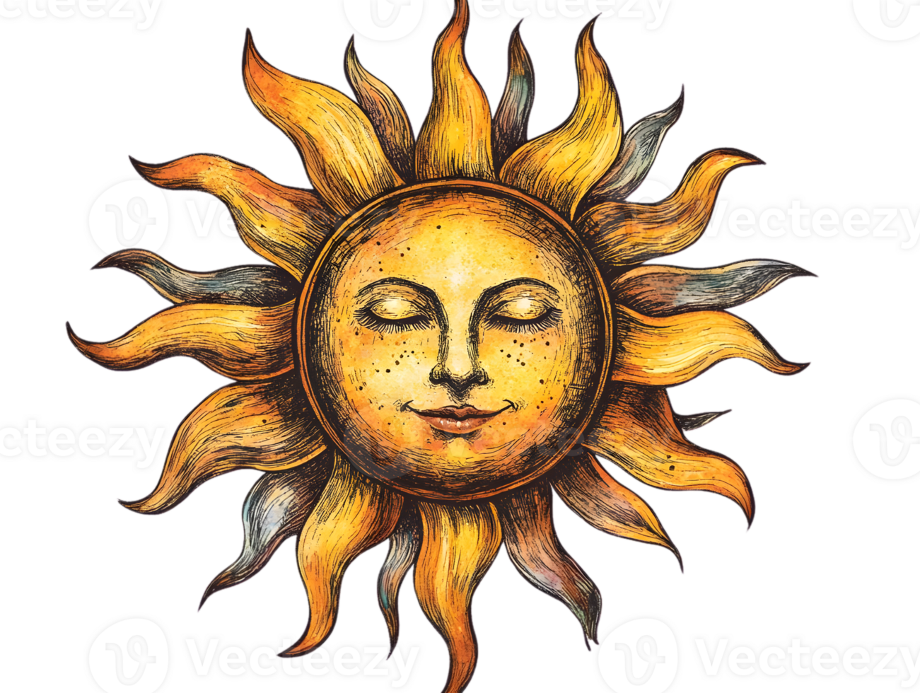 Create Serene Sun Design with Transparent Background png