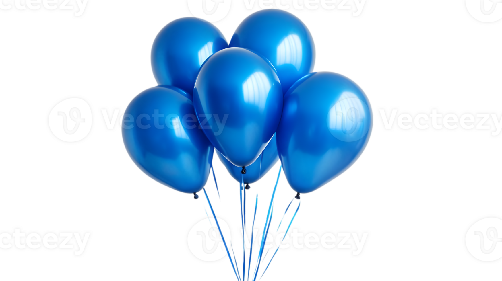 Blue Balloons Float Upward Joyfully Against a Transparent Background png