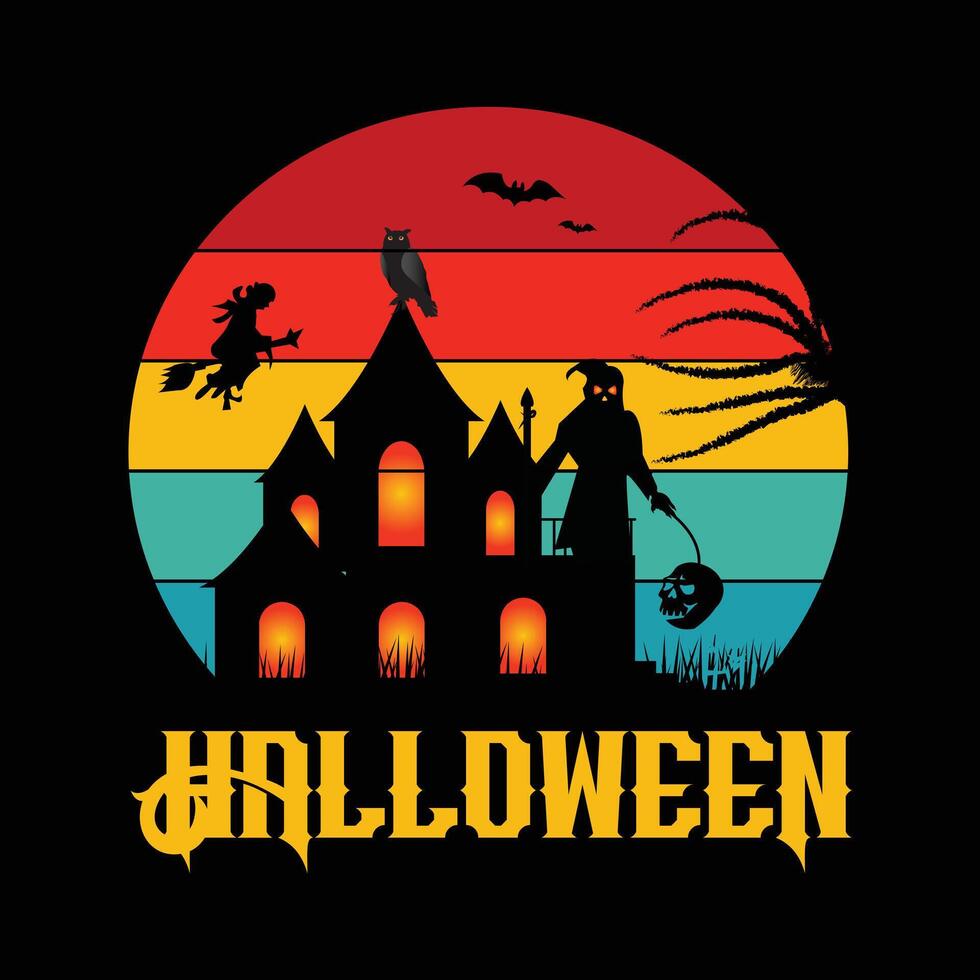Halloween T-Shirt Design.Beautiful and eye-catching vector