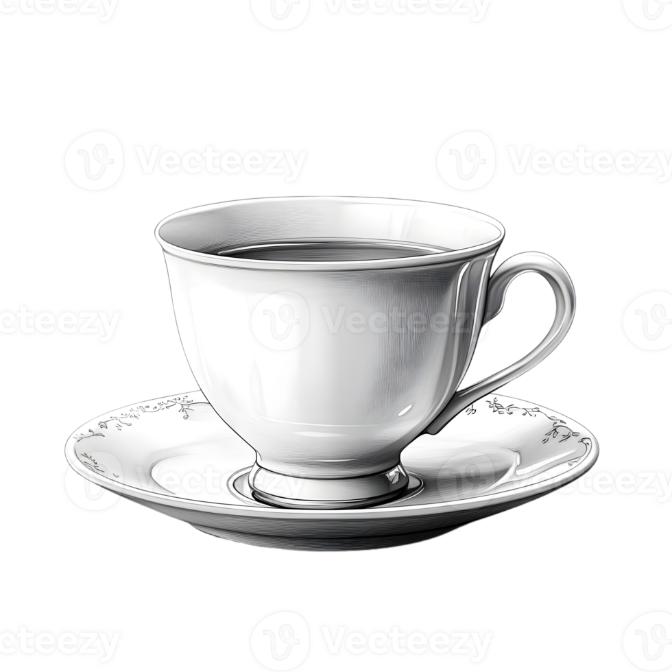 Create a Teacup with Transparent Background using Digital Art Software png