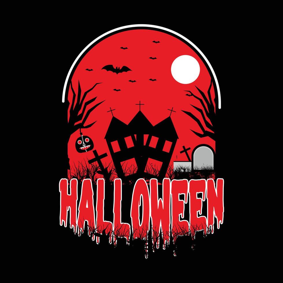 Red T-Shirt Design With House elements vector