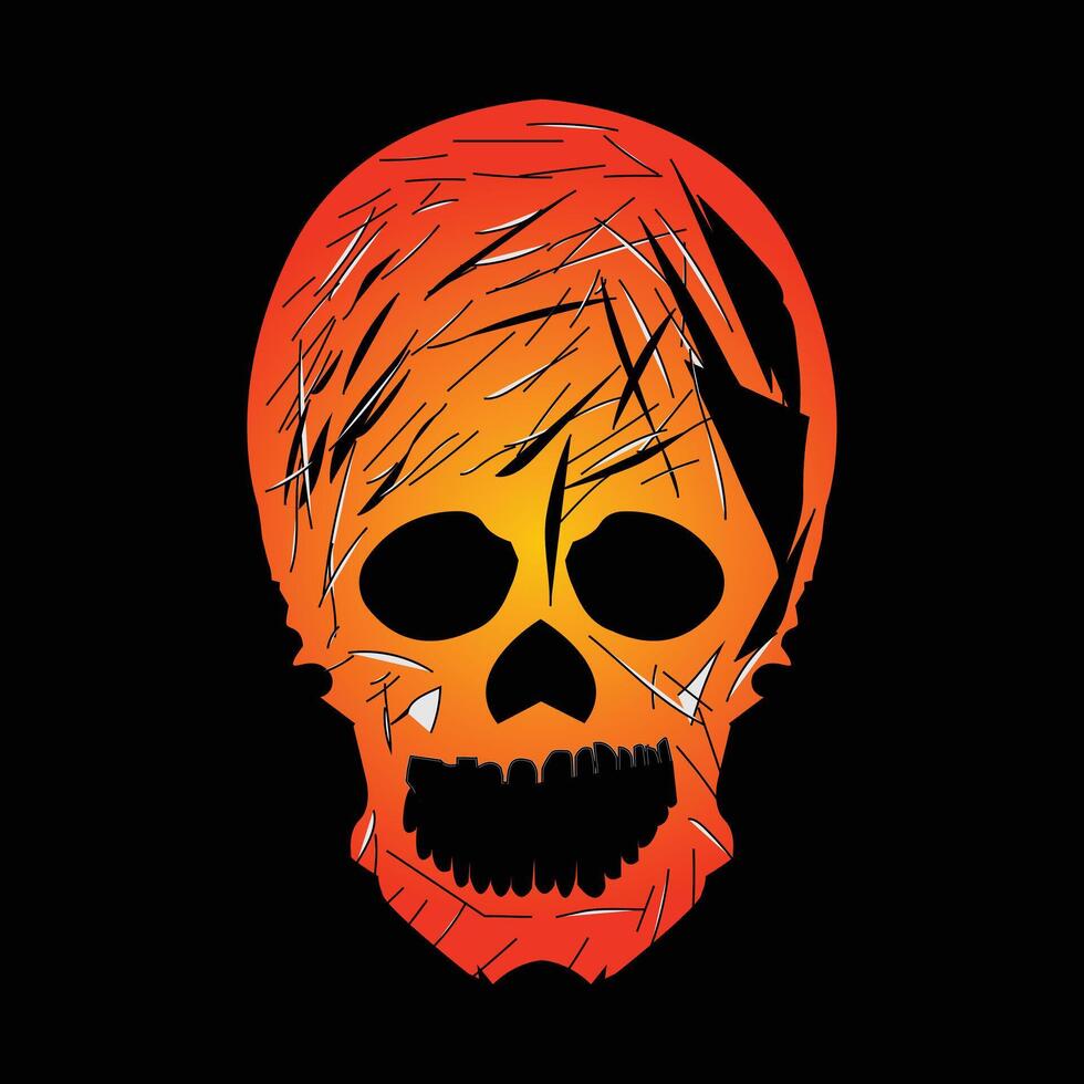Red Skull Halloween T-Shirt Design vector