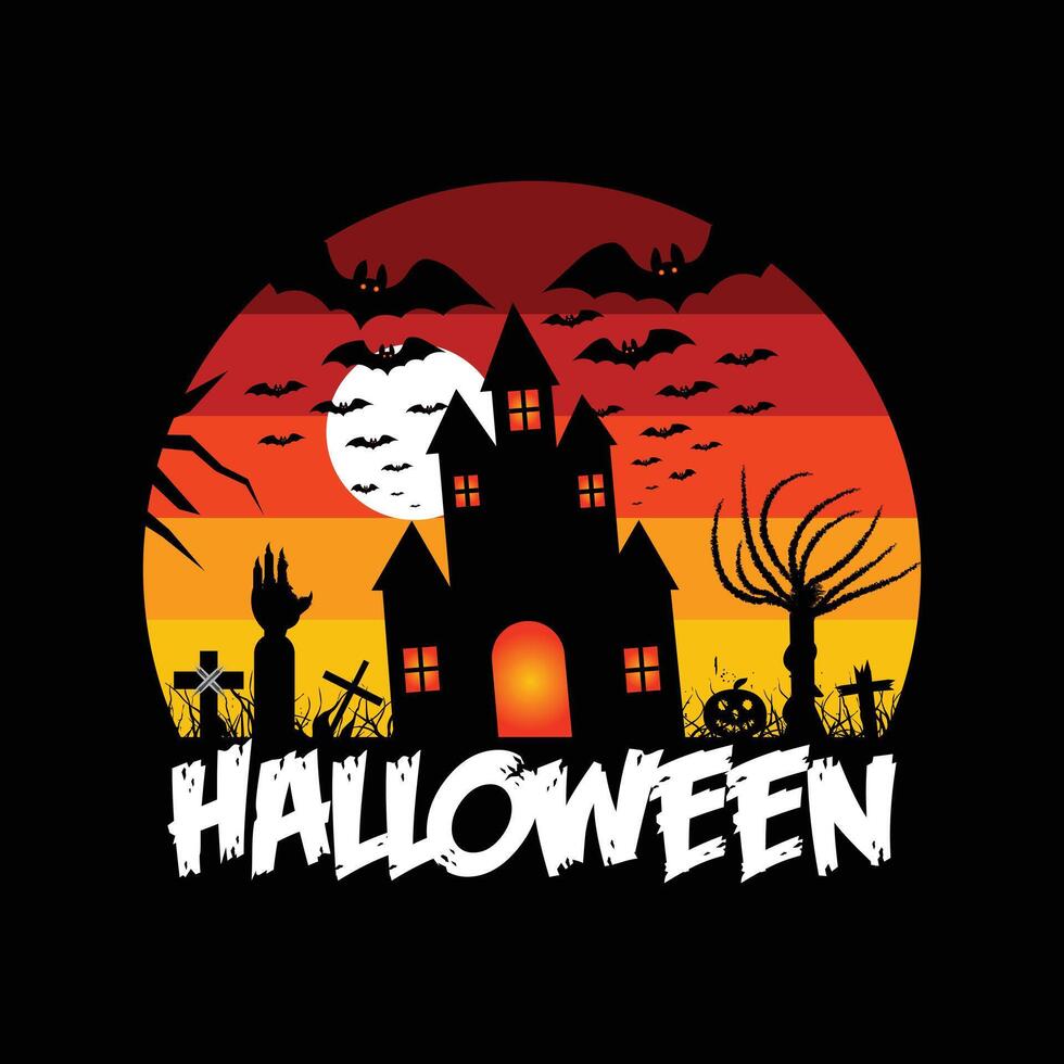 Halloween typography T-shirt design vector