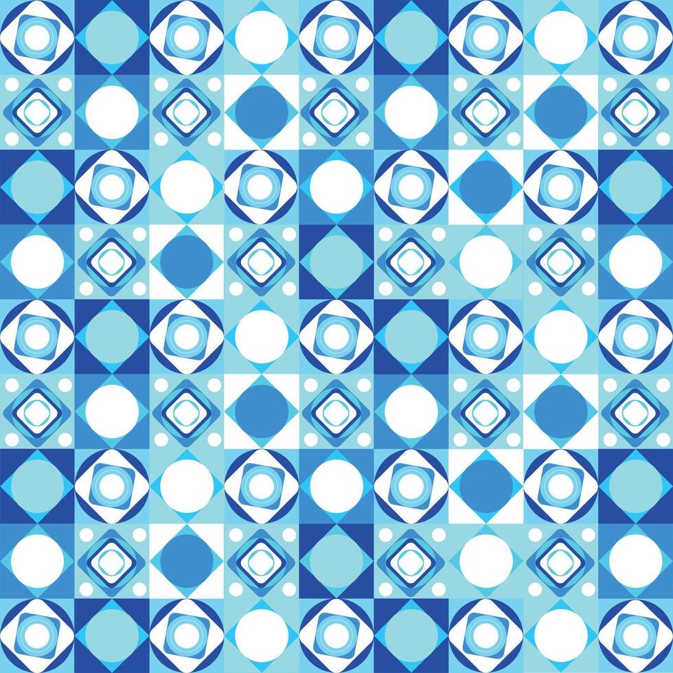 Blue geometric shapes modular pattern vector