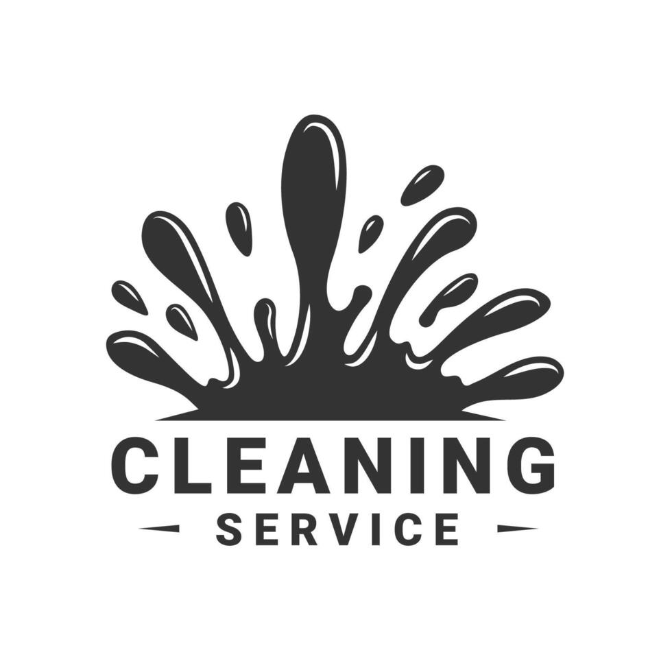 Splash cleaning logo vintage vector
