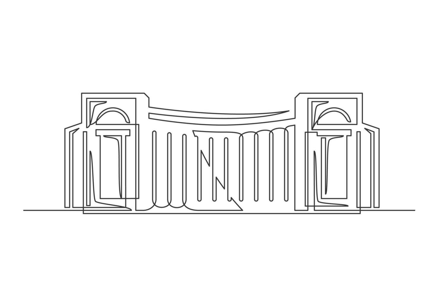 Continuous one line building symbol vector