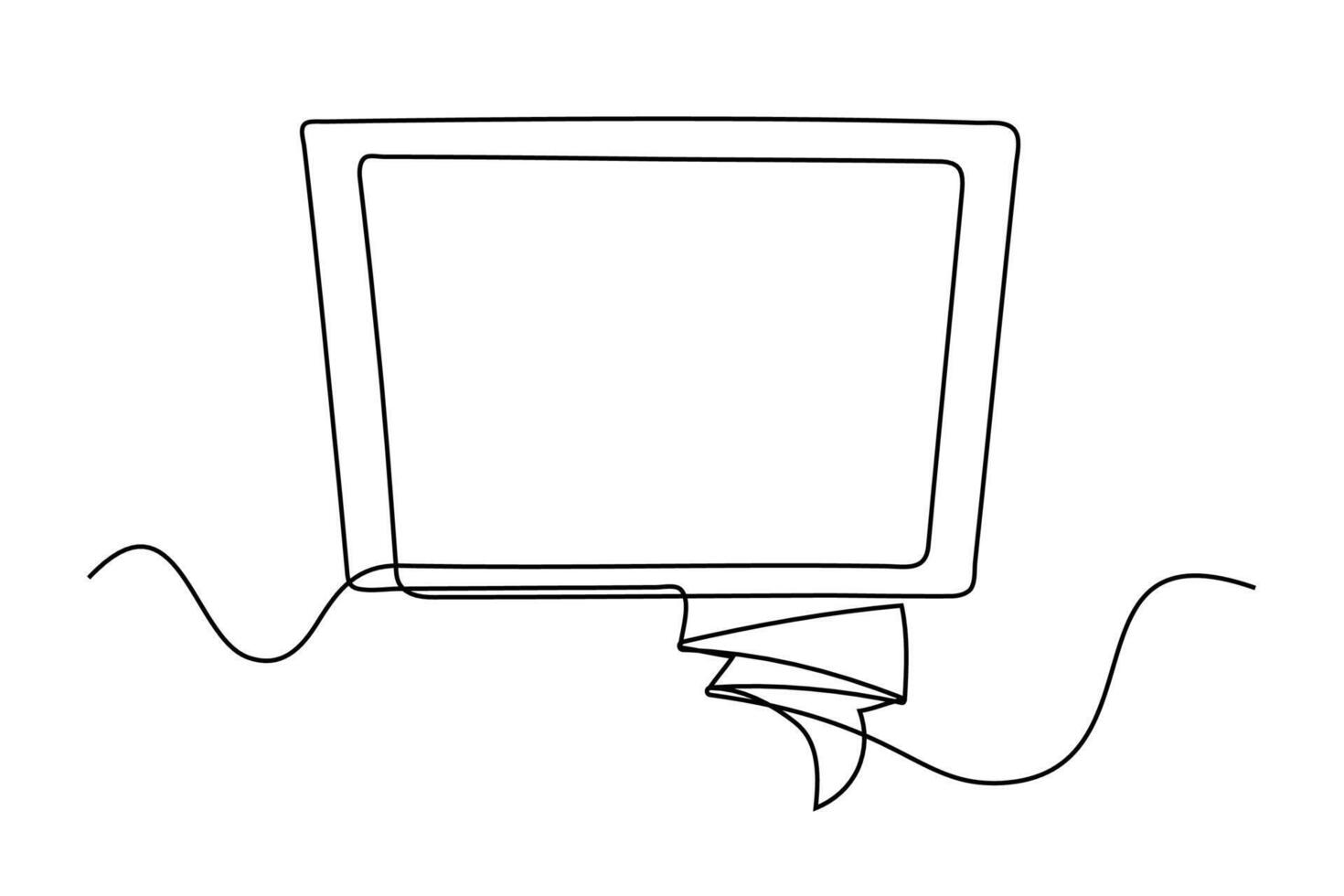 Continuous line drawing banner symbol vector