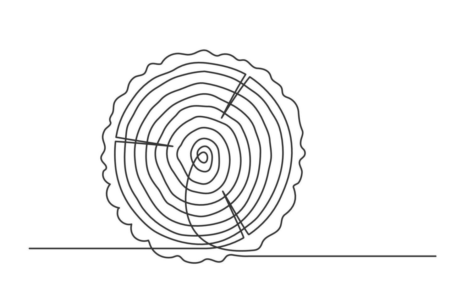 Continuous one line cross section of the tree vector