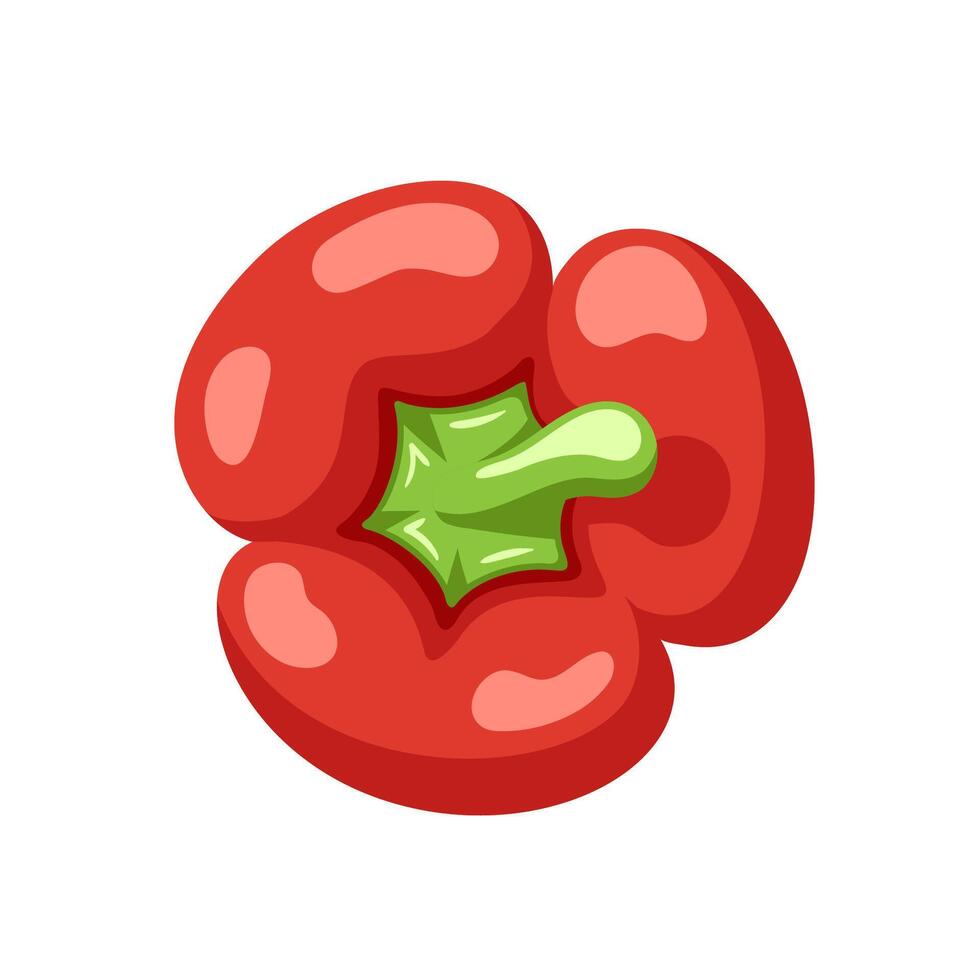 Red bell pepper sweet icon vector
