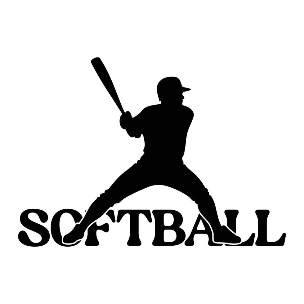 Softball Quote Typography T-shirt with Sports Illustration vector